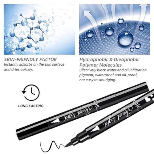 Go Ho Heart Stamp Black Liquid Eyeliner Pen Waterproof Smudge-proof 1 Piece - Image 5