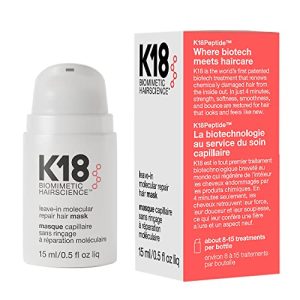 K18 Leave-In Hair Mask for Repairing Damage from Bleach, Color, and Heat