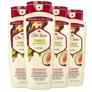 Old Spice Timber Scent Body Wash for Men, 18 oz, Pack of 4
