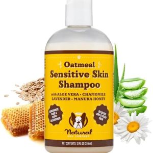 Natural Dog Company Oatmeal Shampoo for Sensitive Skin, Anti-Itch Relief, 12 oz