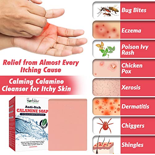Calamine Soap Bar for Itchy Skin, Bug Bites, Eczema, Poison Ivy Relief - Image 2