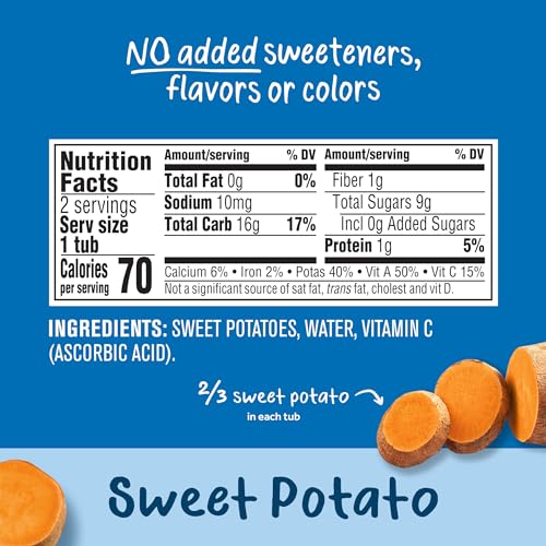 Gerber Sweet Potato Puree Non-GMO 4oz Tubs 2 Count Pack of 8 - Image 8