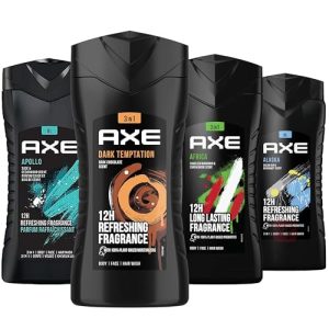 AXE Men?s 4-Pack 3-in-1 Body Wash, Assorted Scents
