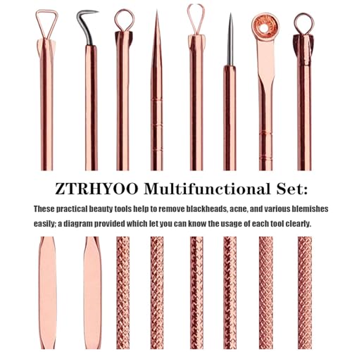 4-Piece Rose Comedone Extractor Kit for Safe Acne Removal with Case - Image 2