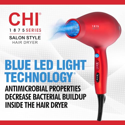 CHI 1875 Series Hair Dryer for Fast Drying, Reduces Frizz, Includes Nozzle & Diffuser - Image 4