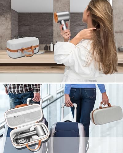 RAIACE Gray Hard Case for Dyson Hair Dryer - Travel Bag Only - Image 7