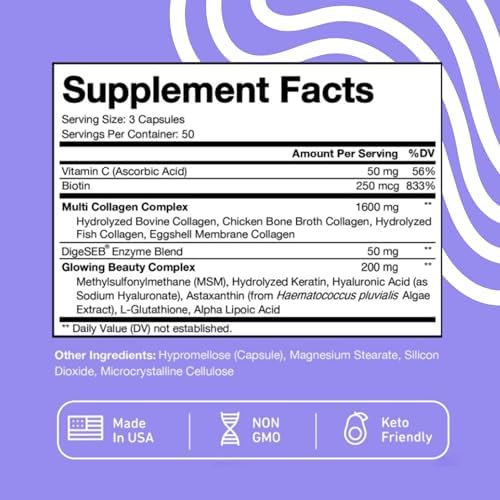 Vital Vitamins Multi Collagen Plus with Biotin, Vitamin C & Hyaluronic Acid - 150 Pills - Image 6