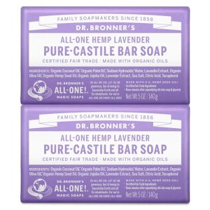 Dr. Bronner?s Lavender Castile Soap Bar, 2-Pack, 10oz