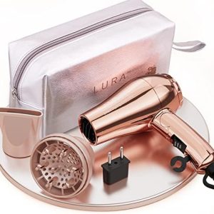 Compact Dual Voltage Travel Hair Dryer with Diffuser - Perfect for On-the-Go Styling