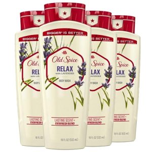 Old Spice Lavender Body Wash, 18 fl oz, Pack of 4