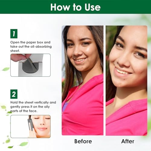 Bamboo Charcoal Oil Blotting Sheets for Oily Skin, Travel Size, 100 Count - Image 7