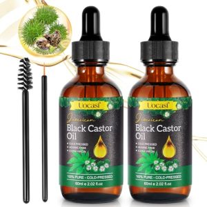 Uocasi 2Pack Organic Cold Pressed Jamaican Black Castor Oil for Hair and Skin