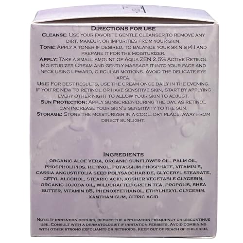 2.5% Retinol Moisturizer Cream with Green Tea, Hyaluronic Acid & Aloe - 1.7oz - Image 2