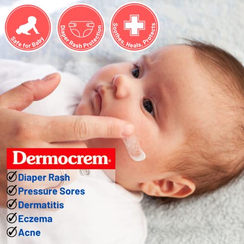 DERMOCREM Diaper Rash Cream 4.4 oz Jar Soothes and Heals with Zinc Oxide - Image 3