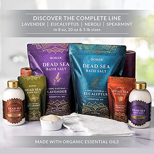 Bokek Organic Eucalyptus Bath Salt 8 oz Resealable Pouch Relaxing Soak - Image 7
