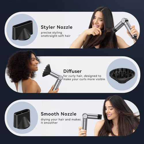 Foldable High-Speed Hair Dryer with Diffuser, 400M Plasma Ion Technology, Travel Size - Image 6