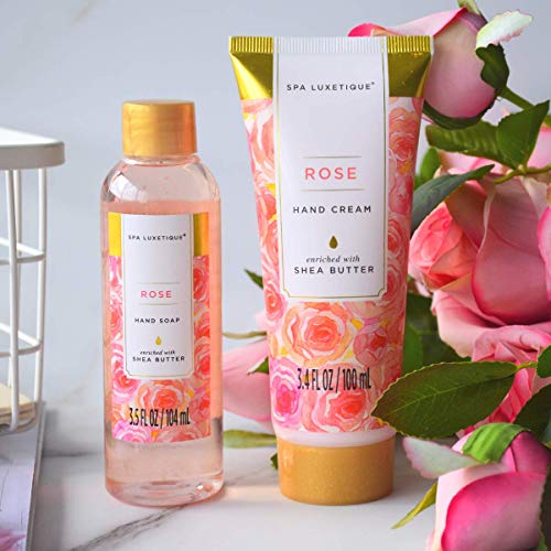 Spa Luxetique 10-Piece Rose Scented Bath Gift Set with Tote Bag for Women - Image 6