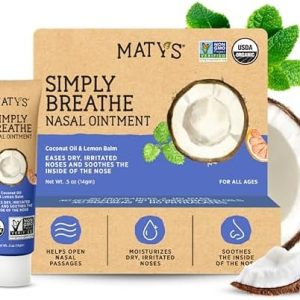 Matys Simply Breathe Nasal Ointment for Adults and Kids Dry Nose Relief 0.5 oz