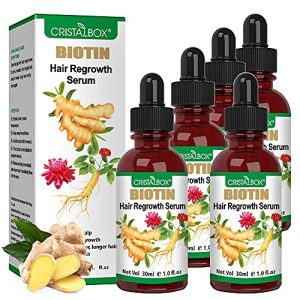 Ginger Oil Hair Growth Serum 5 Pack with Biotin for Men and Women