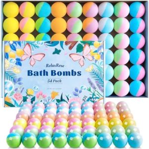 54 Pack Handmade Bath Bombs Gift Set with 11 Scents