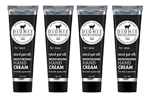 Dionis Men?s Goat Milk Hand Cream Set of 4, USA-made