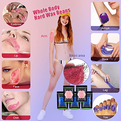 Hard Wax Beads for Sensitive Skin, 1.1 lb, Painless Hair Removal Kit - Image 7