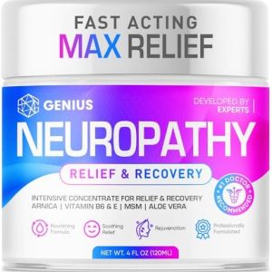 Genius Neuropathy Relief Cream ? 4oz, Maximum Strength, Soothing Ingredients