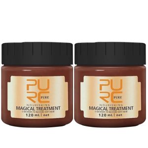 PURC 2 Pcs 120ml Magical Hair Mask - Fast Repair & Keratin Treatment for Damage