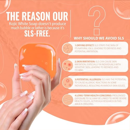 Koji White Kojic Acid & Papaya Brightening Exfoliating Soap, Vegan, 2 Bars - Image 6