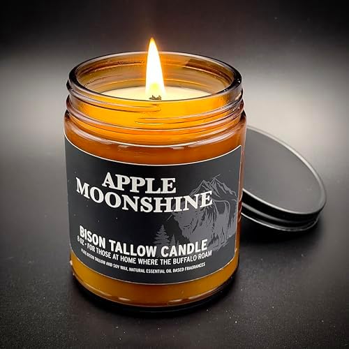 Bison Tallow Candle, Apple Moonshine, 8 oz - Apple, Cinnamon, Orange Scents - Image 4