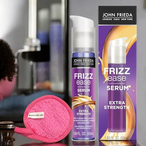John Frieda Antifrizz Serum, Argan & Coconut Oils, Heat Protectant, 3-Pack - Image 2