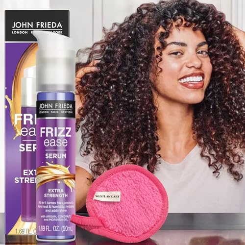 John Frieda Antifrizz Serum, Argan & Coconut Oils, Heat Protectant, 3-Pack - Image 3