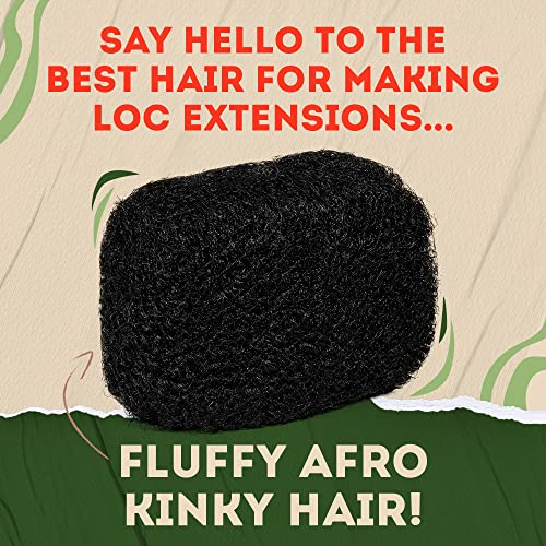 Locsanity Afro Kinky 100% Human Hair Bulk - 8" Dreadlock & Braiding Hair #1B - Image 2