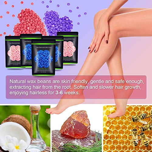 Hard Wax Beads for Sensitive Skin, 1.1 lb, Painless Hair Removal Kit - Image 2