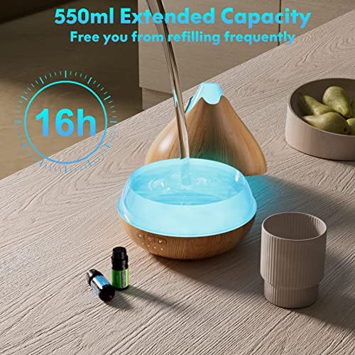 550ml Essential Oil Diffuser Gift Set with 10 Oils & 15 Lights (Yellow) - Image 5