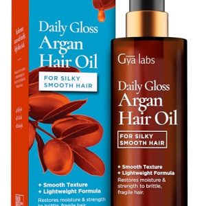Gya Labs Argan Hair Oil for Frizz Control - Sandalwood Aroma, 3.4 fl oz