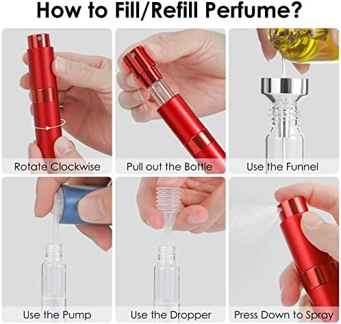 Saiveina 8ml Refillable Perfume Atomizer Travel Bottles Set of 4 Portable Easy Application - Image 5