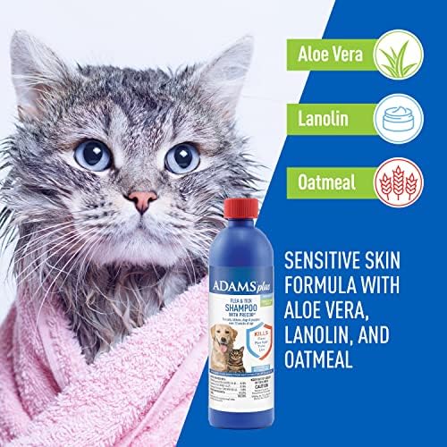 Adams Plus Flea & Tick Shampoo for Cats, Dogs, Sensitive Skin, 12 oz - Image 3
