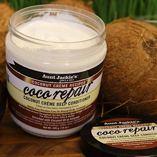 Aunt Jackie's Coco Repair Deep Conditioner for Natural Curls, 18 oz - Nourishes & Prevents Breakage - Image 5