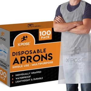 Xpose Safety Disposable Waterproof Cooking Aprons, 24? x 48