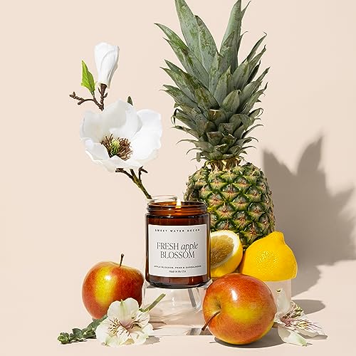 Fresh Apple Blossom Soy Candle | 9oz Amber Jar, 40+ Hour Burn Time, USA Made - Image 2