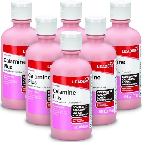 LEADER Calamine Anti-Itch Lotion, 6 oz, Fast Relief for Itch, Pack of 6