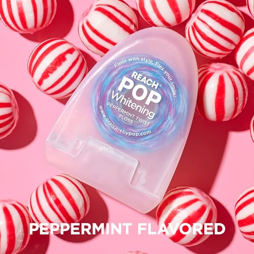 REACH POP Whitening Dental Floss, Peppermint, Vegan, PFAS-Free, 54.6yd, Eco-Friendly - Image 4