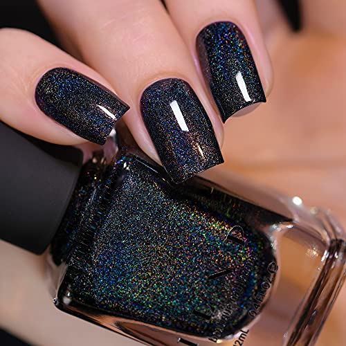 ILNP Black Magic - Deep Black Holographic Nail Polish 15ml - Image 3