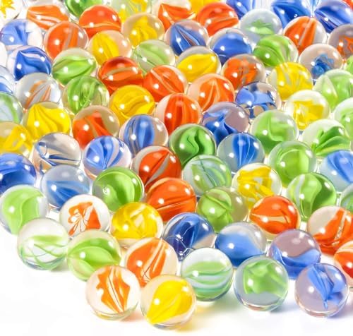 Sukh 100Pcs Cat Eye Glass Marbles ? 14mm & 16mm
