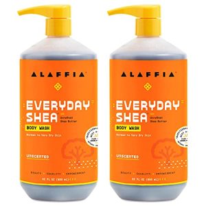 Alaffia Everyday Shea Body Wash, Unscented, 2 Pack, 32 Fl Oz Each