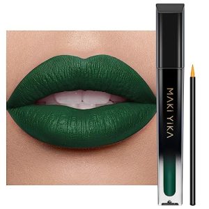 MAKI YIKA Forbidden Forest Green Lipstick - Long Lasting, No Smudge, Cruelty-Free