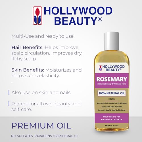 Hollywood Beauty Rosemary Oil 8 fl oz for Hair Growth and Scalp Circulation - Image 3