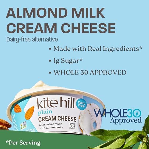 Kite Hill Almond Milk Cream Cheese Spread 8 oz Dairy-Free Vegan Gluten-Free - Image 4