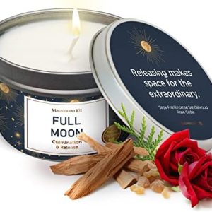 101 Full Moon Aromatherapy Candle: Sage, Frankincense, Sandalwood, Rose & Cedar - 6 Oz